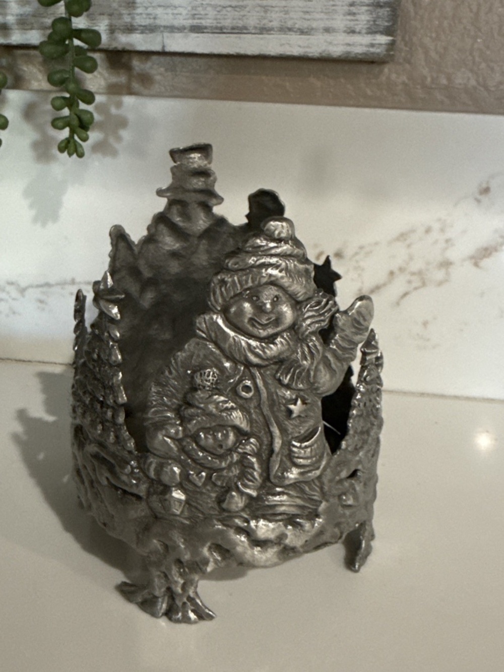 Share Salt City Pewter Snowman Candle Holder